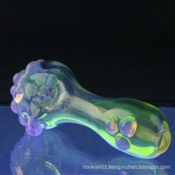 Glass Fumed Spoon for Smoke with Purple Slime Dots (ES-HP-064)